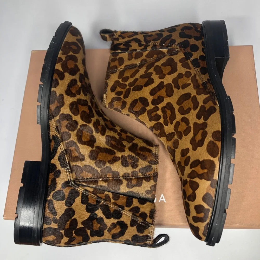 Via Spiga Emelin Cheetah Print Leather Ankle Boot